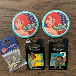 Disney Parks Pin Bundle - Moana, Maui, Ariel